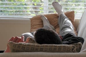 Man Napping on a Couch at treatment